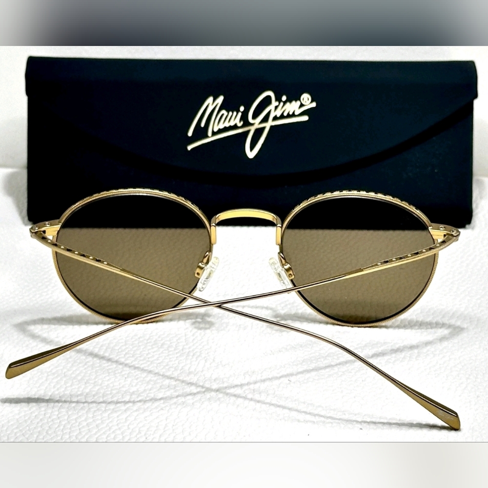 New! Maui Jim NORTH STAR H757-16M Gold Titanium POLARIZED Bronze Lens Sunglasses - Picture 2 of 9
